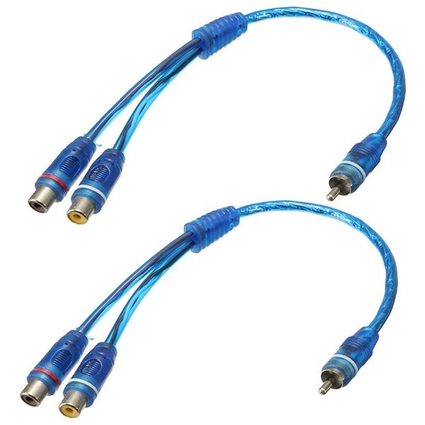 

audio cables & connectors 2x rca phono y splitter lead adapter cable 1 male to 2 female car connector 30cm