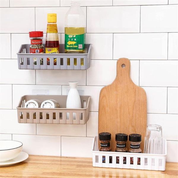 

hooks & rails wall mounted shelf no punching shower sucker rack kitchen hanging cosmetic bathroom storage accessories