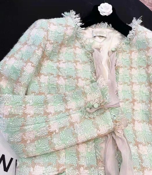 

woman coat designer women's jackets long sleeves round neck tie check casual luxury, Black;brown