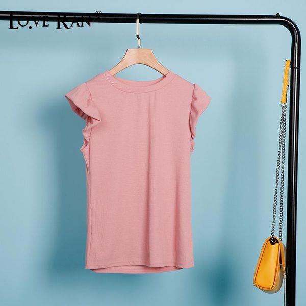 

women's butterfly sleeves ruffled blouses white o-neck slim female 2021 summer streetwear solid casual ladies blouse