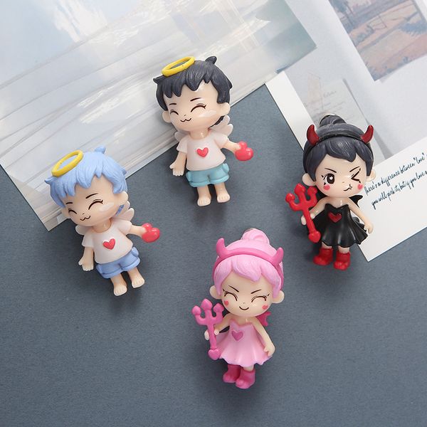 

creative cute cupid angel devil doll refrigerator sticker home decoration message