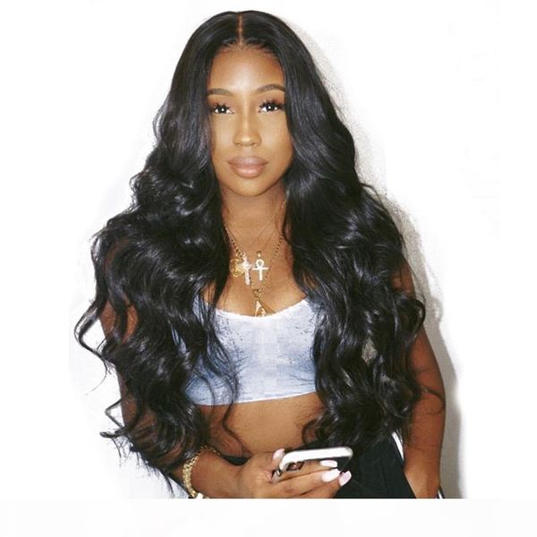

pre plucked hd transparent lace front wigs with baby hair virgin brazilian body wave transparent hd full lace human hair wig for women, Black;brown
