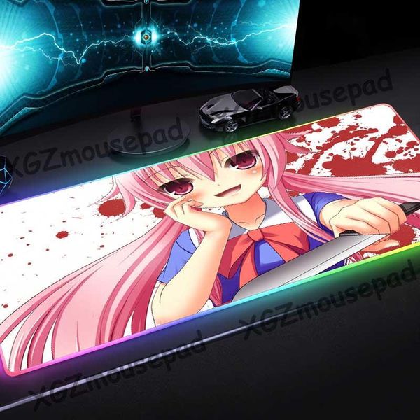 

mouse pads & wrist rests xgz large rgb pad black lock edge cold killer knife custom computer keyboard colorful luminous table mat rubber non