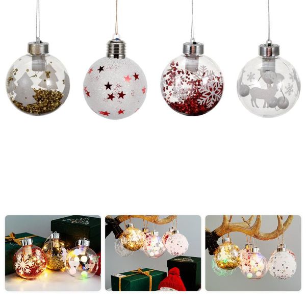 

party decoration 5pcs christmas ball led light pvc hanging durable ornament pendants craft plastic for home