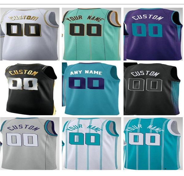 

2021 gordon hayward devonte graham lamelo 2 ball terry 3 rozier iii malik 1 monk miles 0 bridges bismack biyombo cody zeller jersey, Black;red