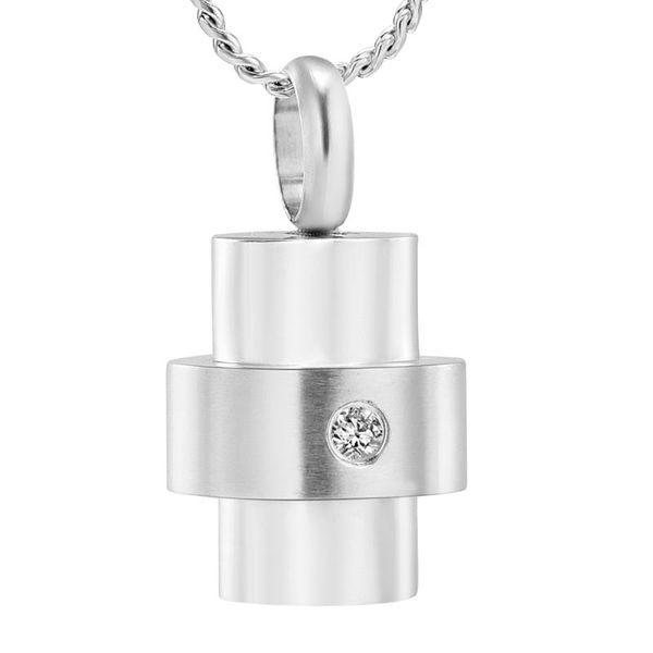 

chains crystal cross necklace for ashes - stainless steel keepsake cremation jewelry religious memorial urn, Silver