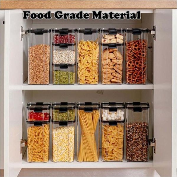 

storage bottles & jars 460ml/700ml/1300ml/1800ml box pet sealed accessories magic preservation dry cocina kitchen organizer