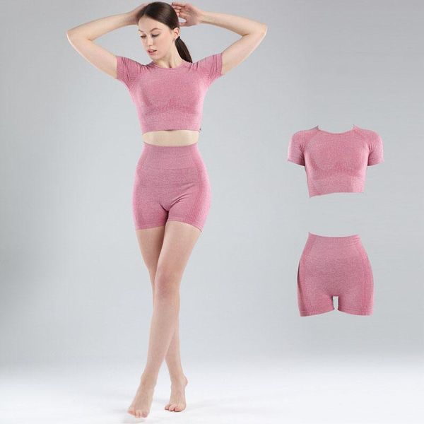 

yoga outfit women's short suit summer breathable and quick-drying training gym push ups sets women clothes sportswear 2-piece