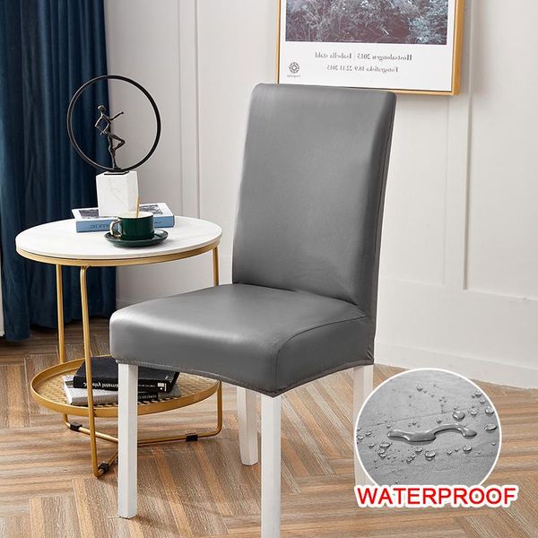 

chair covers waterproof solid color dining cover spandex slipcover case anti-dirty for wedding banquet removable 1pc