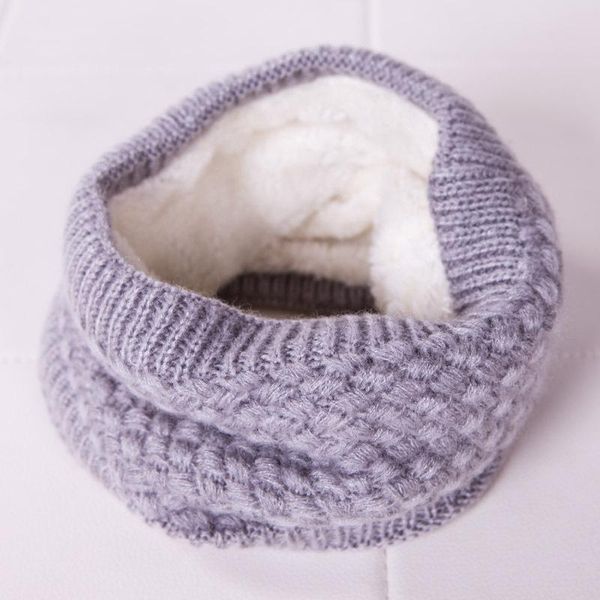

scarves visnxgi winter warm brushed knit neck circle wrap loop snood shawl outdoor ski scarf men women thickened wool collar plus velvet, Blue;gray