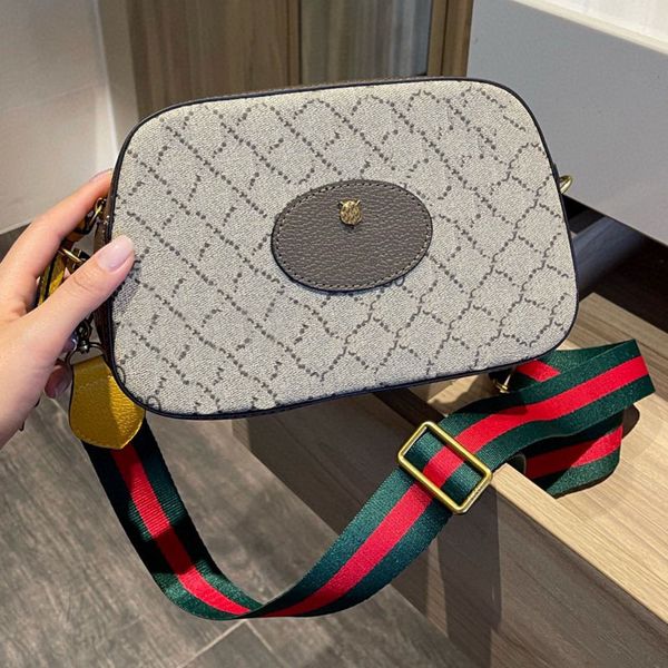 

women messenger bags purse shoulder bag handbag fashion canvas letter printing classic red green ribbon zipper embroidered wide strap