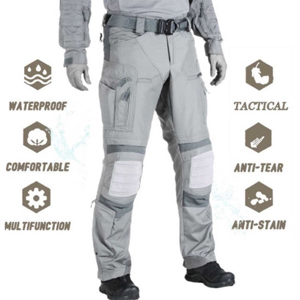 Taktik Pantolon Askeri ABD Ordusu Kargo Pantolon İş Giysileri Savaş Üniforma Açık Airsoft Paintball Kamuflaj Diz Pedleri Pantolon 210616