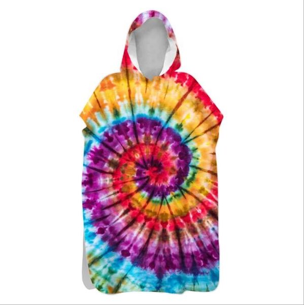 

cover-ups colorful printed microfiber water absorb quick dry hooded wetsuit changing robe poncho swim beach surf diving swimming bat