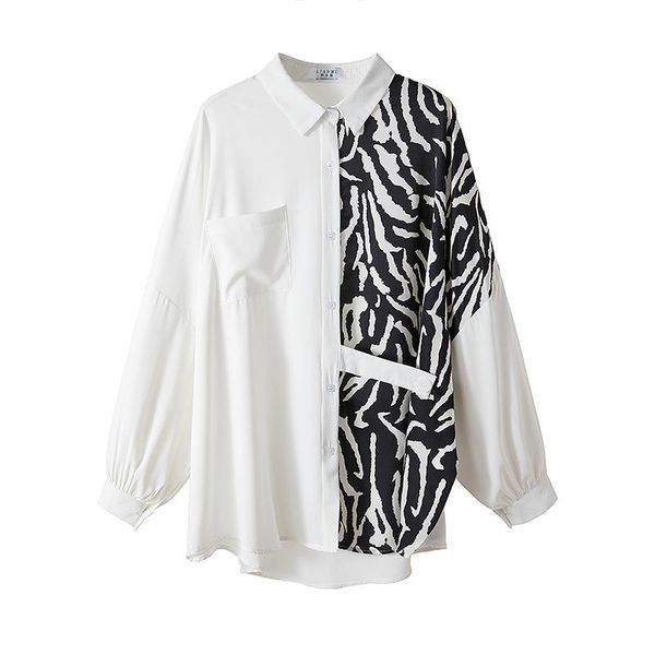 

women's blouses & shirts stitch long-sleeved plus large size clothes 2021 oversize spring autumn feminina blouse fashion d0690, White