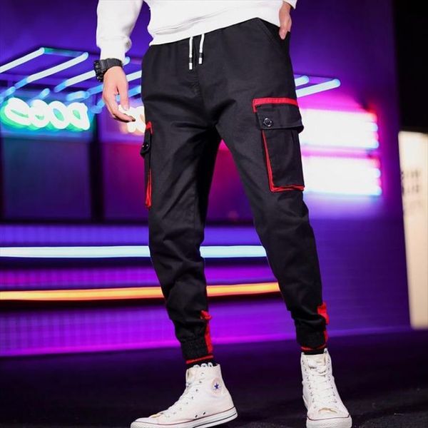 

xxxl casual high street women pant brand clothing elastic male trousers joggers leggings pencil, Black