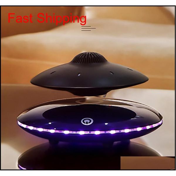 

magnetic levitation smart bluetooth speakers super bass stereo wireless charging ufo style design hifi sound quality led coloured mgoj i1gkq