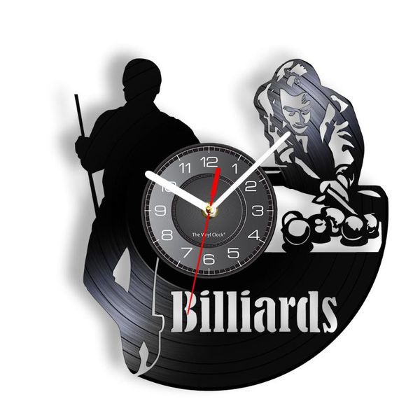 

wall clocks billiards record clock for boys room man cave decor pool balls silent non ticking watch player gift