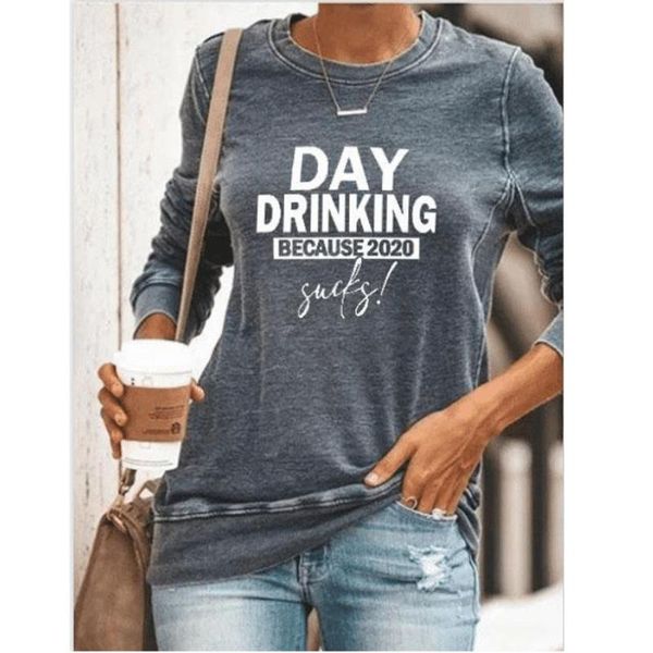 

women's t-shirt nshypoi 2021 autumn letter print long sleeve casual loose sweater pullover top, White