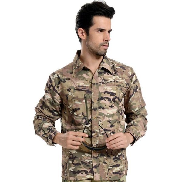 

men's t-shirts detachable sleeve camouflage casual male shirt clothing tees tactical thin buttoned long mens camo shirts, White;black