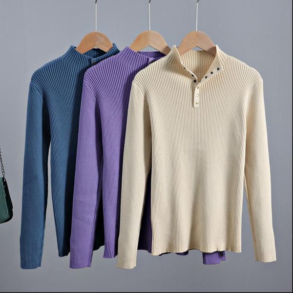 

new fashion women autumn winter sweater thick rib warm pullover sweater with botton knitted female top, White;black