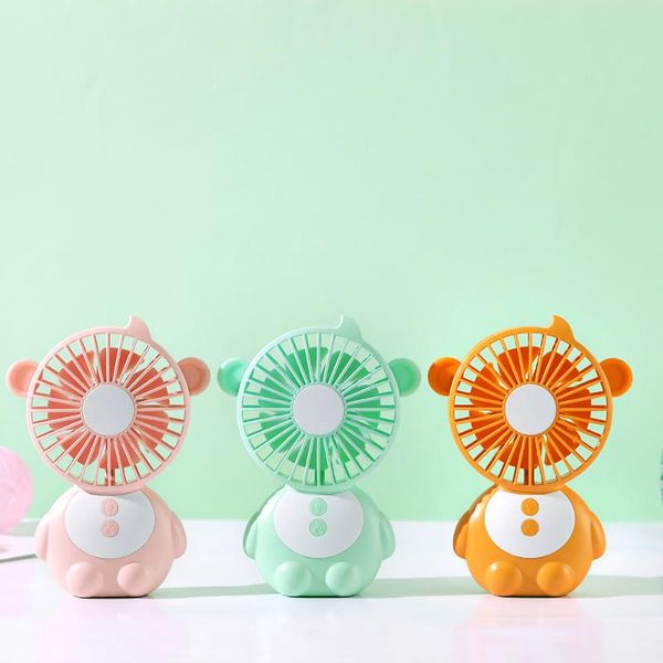 

electric fans cute monkey elf fan usb mini cartoon 2-in-1 table lamp handheld