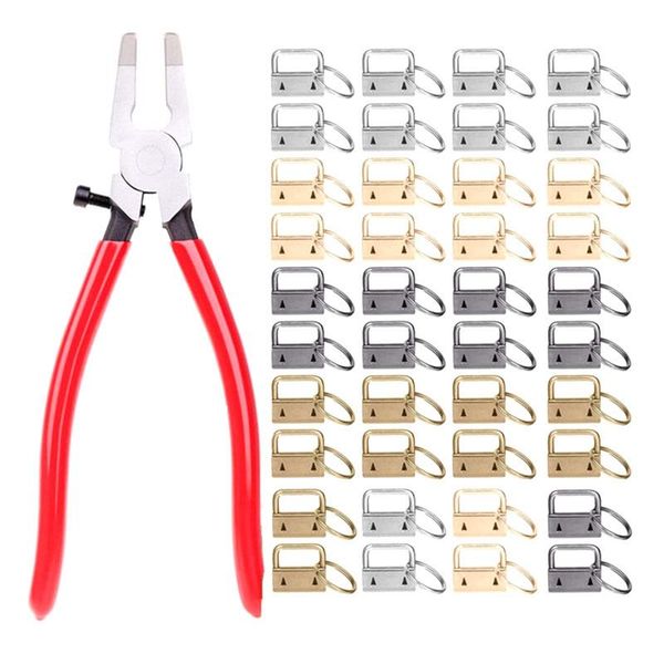 

hooks & rails 25mm 4 colors key fob hardware with 1pcs pliers,glass running pliers tools jaws,for fobhardware install