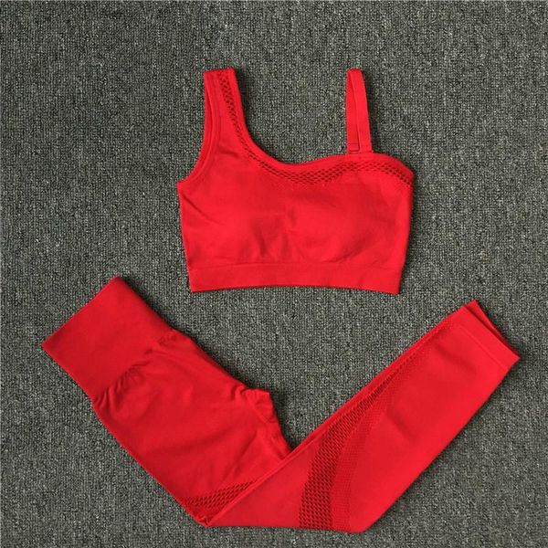 

gym yoga set women sleeveless workout clothing 2pcs sports bra suit hollow crop tank high waist fitness leggings sportswear