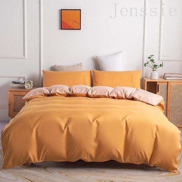 

bedding sets pure color double bed quilt cover 240x220, large king single and pillowcase decoration, suitable for el bedrooms