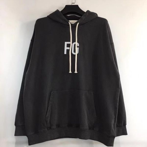 

fg fear of eu reflective sweatshirt line trend season sixth main men's wealth 20ss hooded loose trend fog all-match god size s-xl sljgd, Black