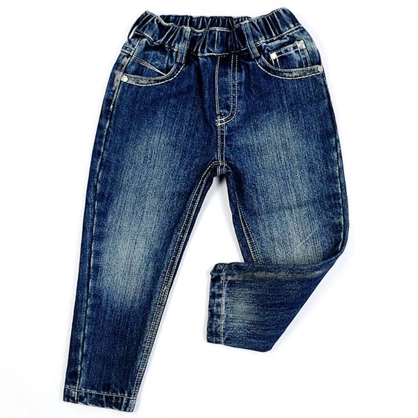 

jeans baby girls boys clothes pants enfant jean straight elastic waist trousers 7y 9y 4p0800, Blue