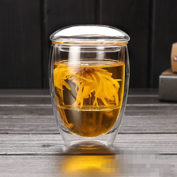 

350ml / 450ml transparent glass milk teapot cover office cup