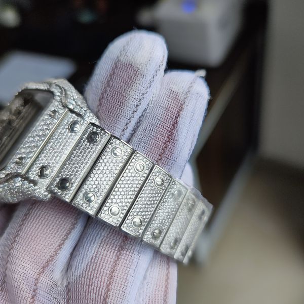40 мм Высочайшее качество Новейший мужской браслет для часов Римско-арабский производитель часов Бриллиантовый циферблат Автоматические мужские наручные часы из нержавеющей стали Diamond Iced Out Полный классический сапфир