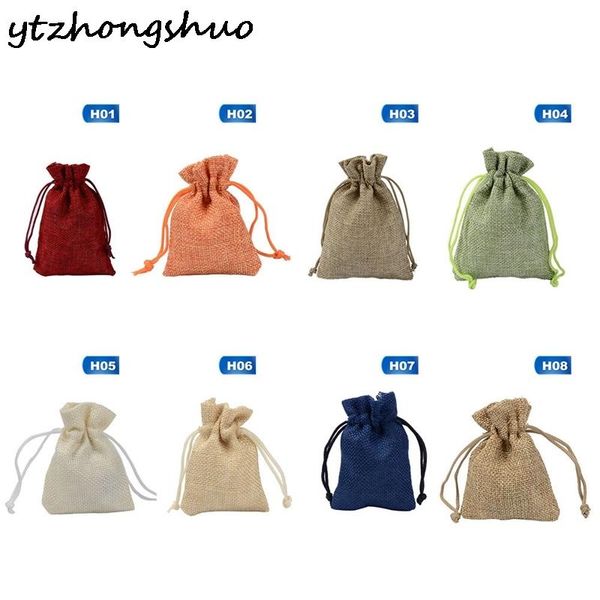 

gift wrap 1pcs packaging bags for linen jewelry display wedding sack burlap bag diy jute drawstring pouch box