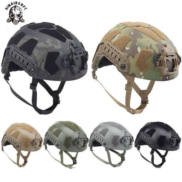 NOVITÀ Casco leggero Army Fast Versione protettiva completa Casco tattico SF Suprt High Cut Paintball Wargame Airsoft Helmet W220311