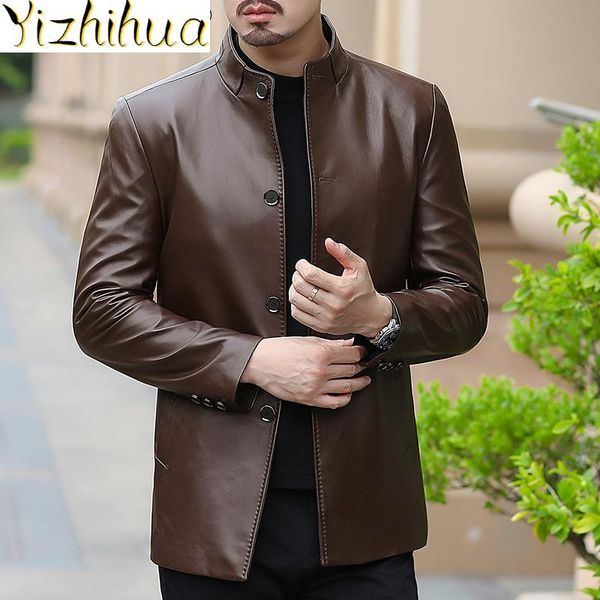 

men's leather & faux azazel mens jacket men clothing genuine sheepskin autumn coat male 5xl 6xl clothes 2021 chaqueta cuero hombre lxr3, Black