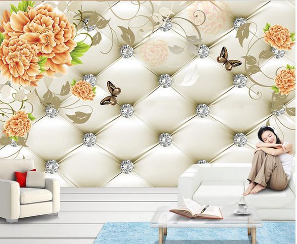 

wallpapers 3d bathroom wallpaper peony background wall painting home decoration po