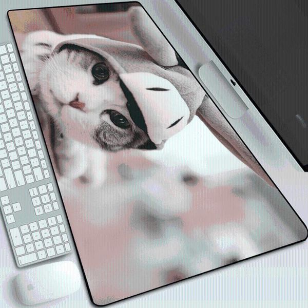 

mouse pads & wrist rests cute cat cartoon gaming pad oversized anime lapkeyboard girls office large table mat
