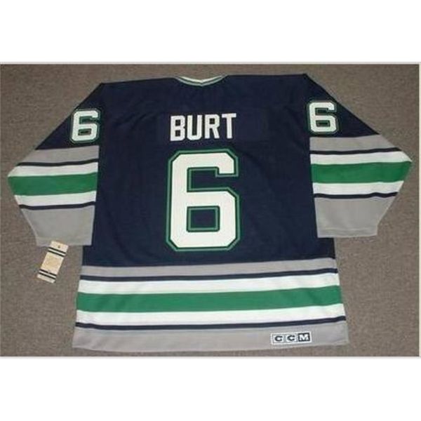 

goodjob men youth women vintage #6 adam burt hartford whalers 1995 ccm hockey jersey size s-5xl or custom any name or number, Black