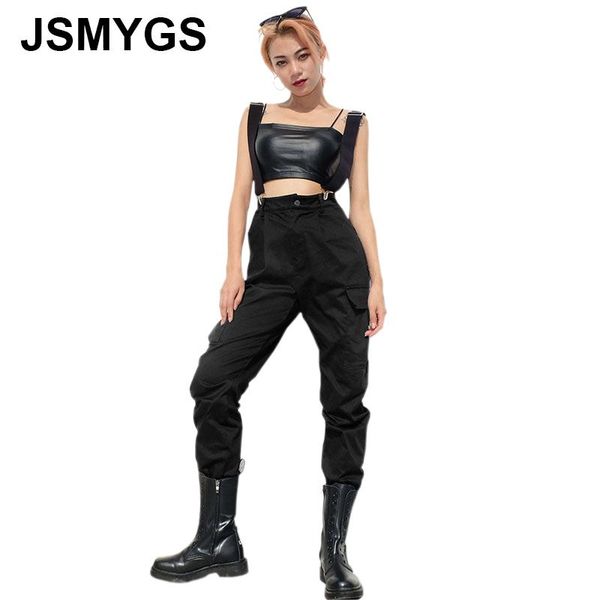 

women's jumpsuits & rompers jsmygs 2021 women jumpsuit street fashion tooling pocket adjusted strap female joggers overalls casual long, Black;white