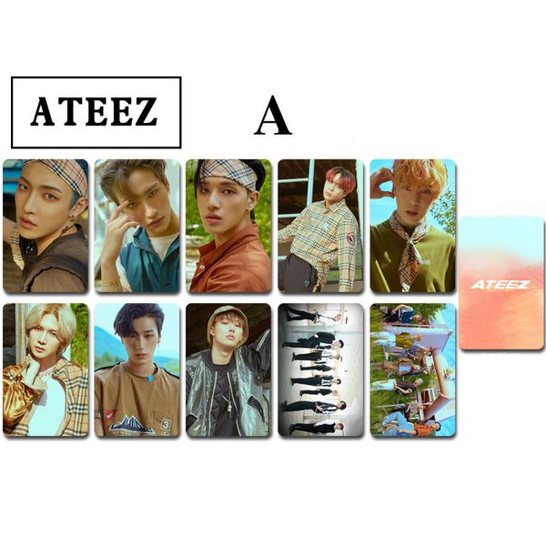 

kpop ateez group same p cards lomo cards double sizes ps 10pcs set