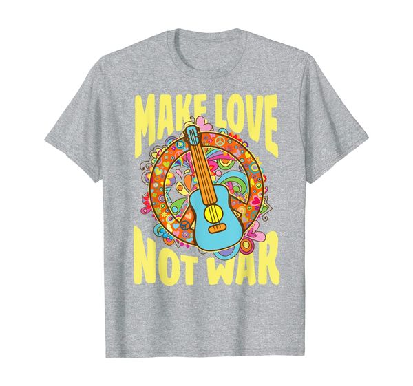 

make love not war t-shirt groovy 60's 70's hippie art shirt, White;black