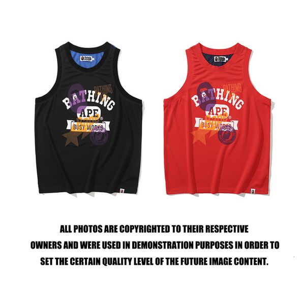 

t shirt chaopai ape head sports vest basketball cartoon print backing sleeveless, White