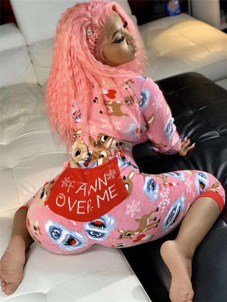 

women's jumpsuits & rompers family matching outfits open crotch pajama set soft winter fleece warm romper xmas christmas, Black;white