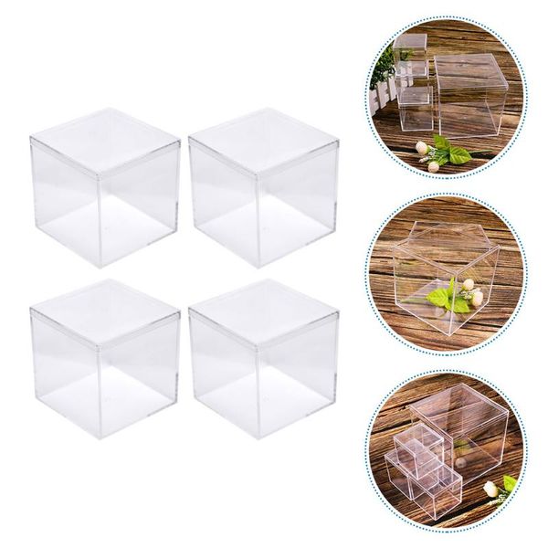

gift wrap 4pcs multi-function packing boxes transparent candy cookie storage