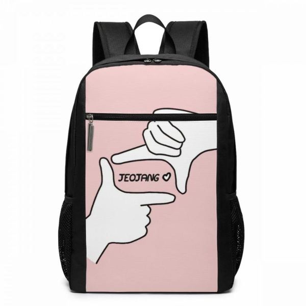 

backpack kpop wanna one jeojang black and white backpacks shopping bag multi function men - women print trendy bags