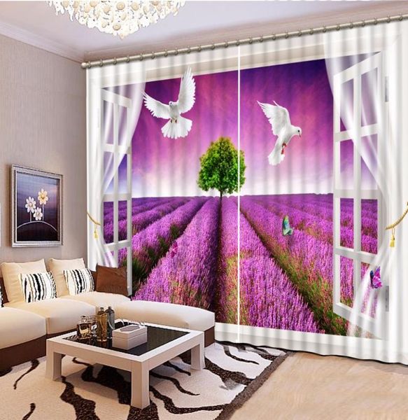 

curtain & drapes natural beautiful blackout shade window curtains purple lavender butterfly white dove print 3d flower