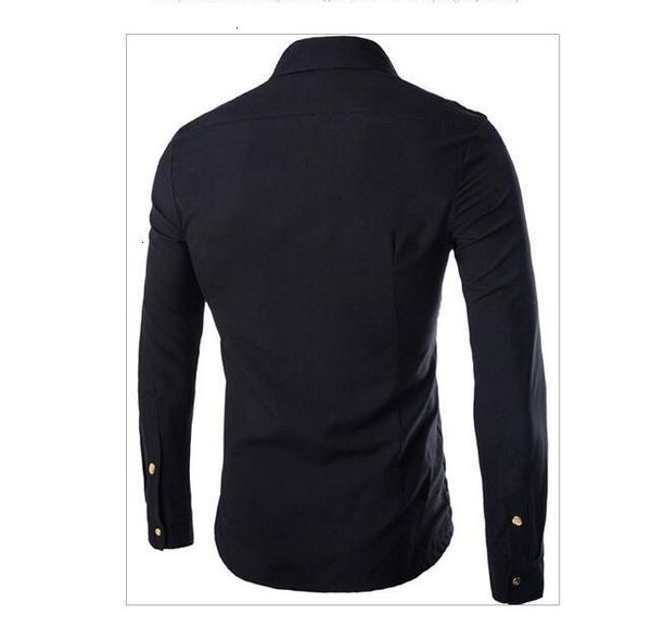 

new 2021 men's shirts fashion personality man casual slim long-sleeved black men shirt 7q9o, White;black
