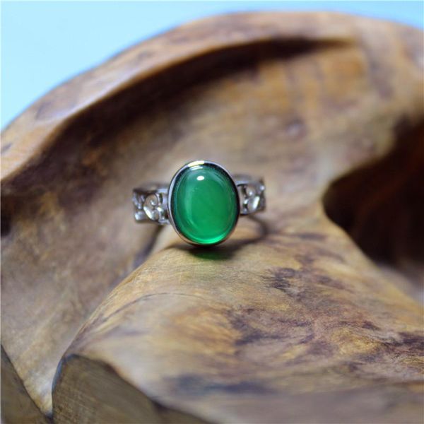 

cluster rings liemjee fashion jewelry green agate silver plated hollow love ring for women feature concise namour charm gift all seasons, Golden;silver