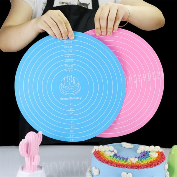 

rolling pins & pastry boards 30cm round silicone placemat multi-function cooking pad non-stick cake mat noodle baking tool kitchen accessori