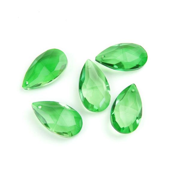 

shiny 200pcs green chandelier crystal pendant 50mm almond teardrop prism lamp parts glass suncather